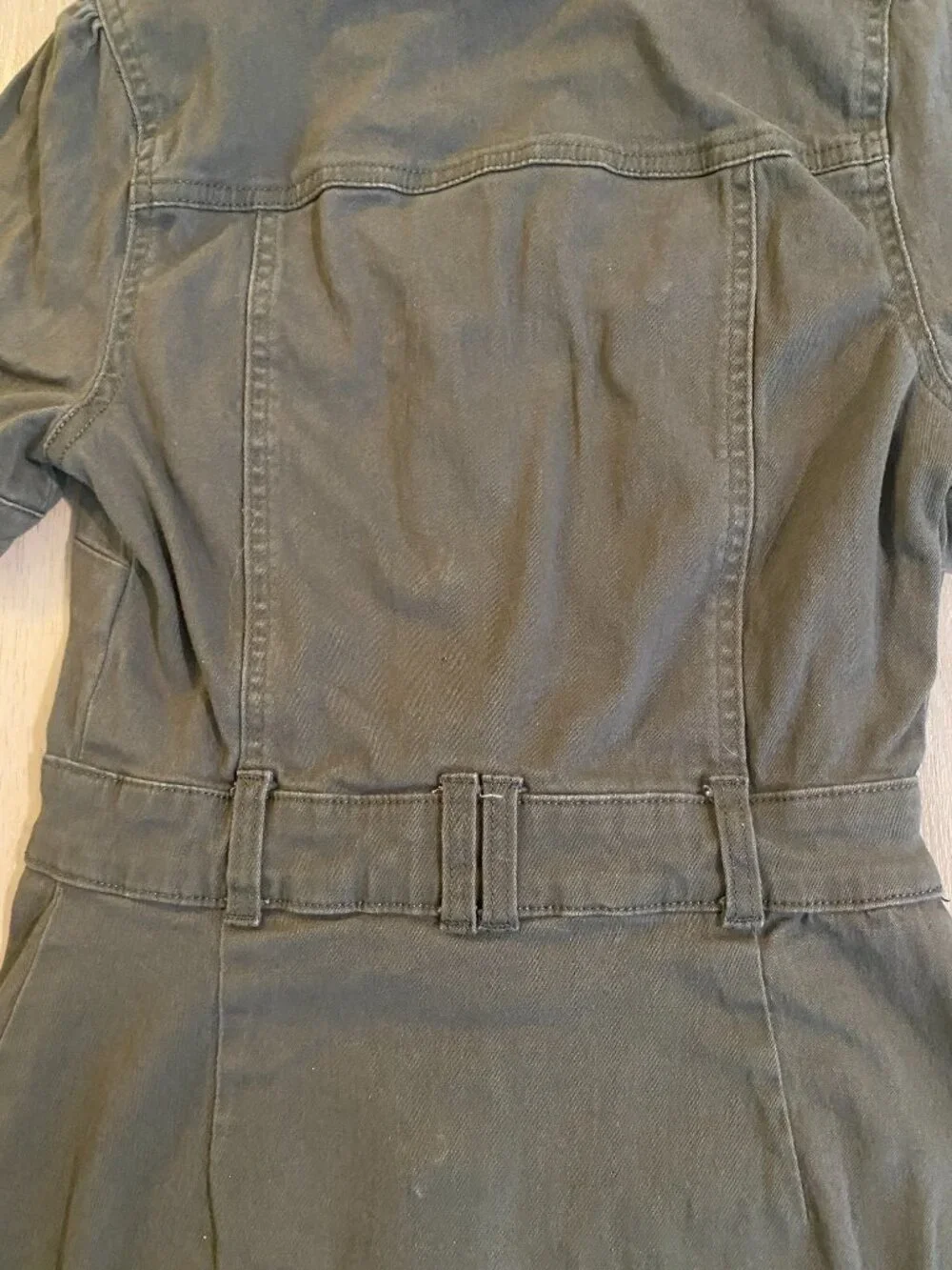Utility Dress XS Military Olive Green Safari Button Front Mini Dress TinselTown